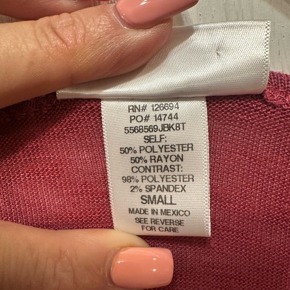 Shyanne Small Women’s Long Sleeve Knit Top Maroon White Embellished Boho - Picture 7 of 8